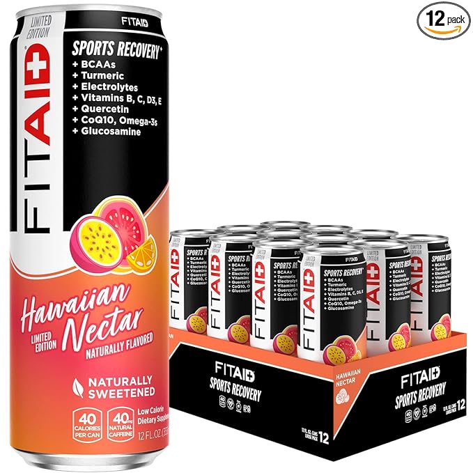 FITAID Post Workout Recovery Drink, Hawaiian Nectar, Passion Fruit, Orange & Guava, BCAAs