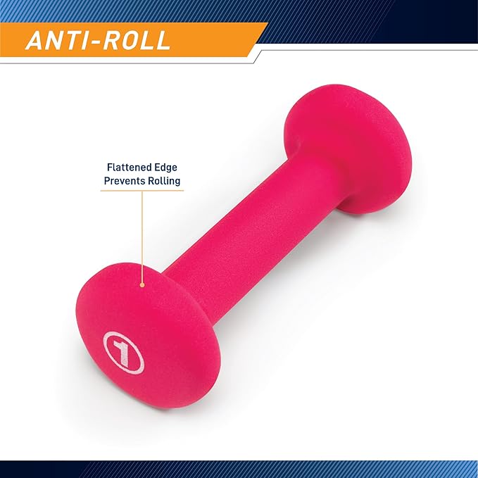 Marcy Colored Neoprene Dumbbell (Sold in Singles or Set) Hand Weights, Exercise Free Weights for