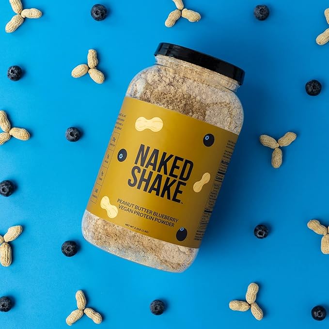 Naked Shake - Peanut Butter Blueberry Protein Powder, Plant Based Protein with Mct Oil