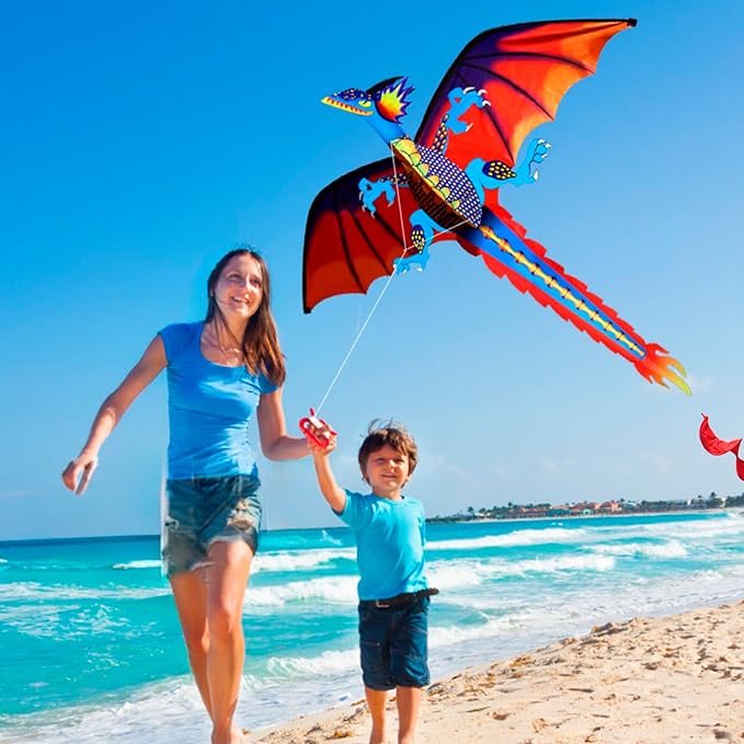 HENGDA KITE-Upgrade Classical Dragon Kite Stereoscopic Dragon Kites for Kids & Adults Easy to Fly