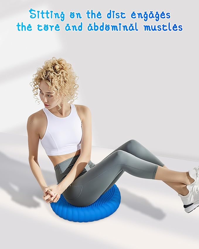 Wobble Cushion with Inflation Pump - Wobble Disk Balance Disc Wiggle Seat for Sensory Kids, Balance
