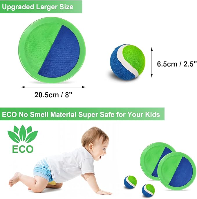 Jalunth Ball Catch Set Game Toss Paddle - Beach Toys Back Yard Outdoor Games Pool Backyard Target