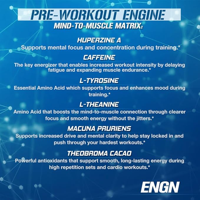 EVL Intense Pre Workout with Creatine - ENGN Energizing Pre Workout for Men Powder Drink for