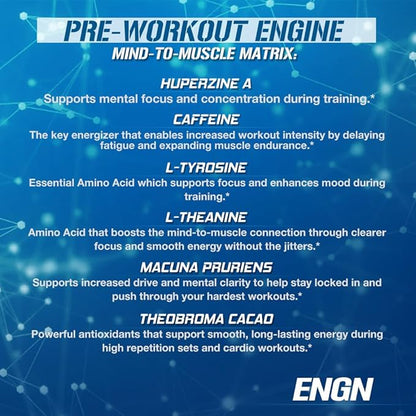 EVL Intense Pre Workout with Creatine - ENGN Energizing Pre Workout for Men Powder Drink for