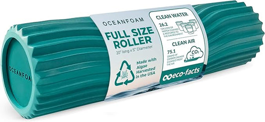 Oceanfoam Tidal Roller - Jade - Muscle Massage Foam Roller for Back Pain & Stretching - Firm and