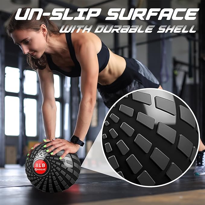Slam Ball 8 lbs Medicine Ball Weighted Balls for Exercise and Workout, Strength, Cardio