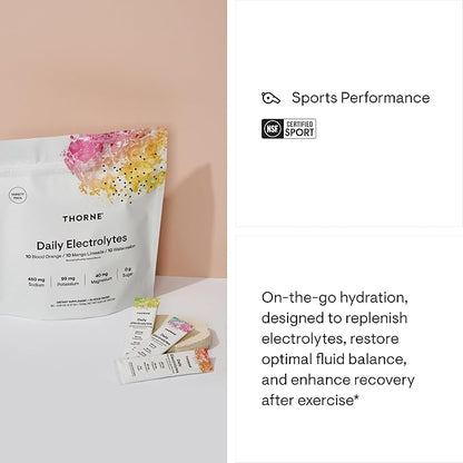 THORNE - Daily Electrolytes - Zero Sugar & Low-Calorie Electrolyte Drink Mix - Naturally Flavored &