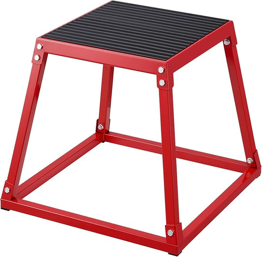 VEVOR Plyometric Jump Box, 18 Inch Plyo Box, Steel Plyometric Platform and Jumping Agility Box