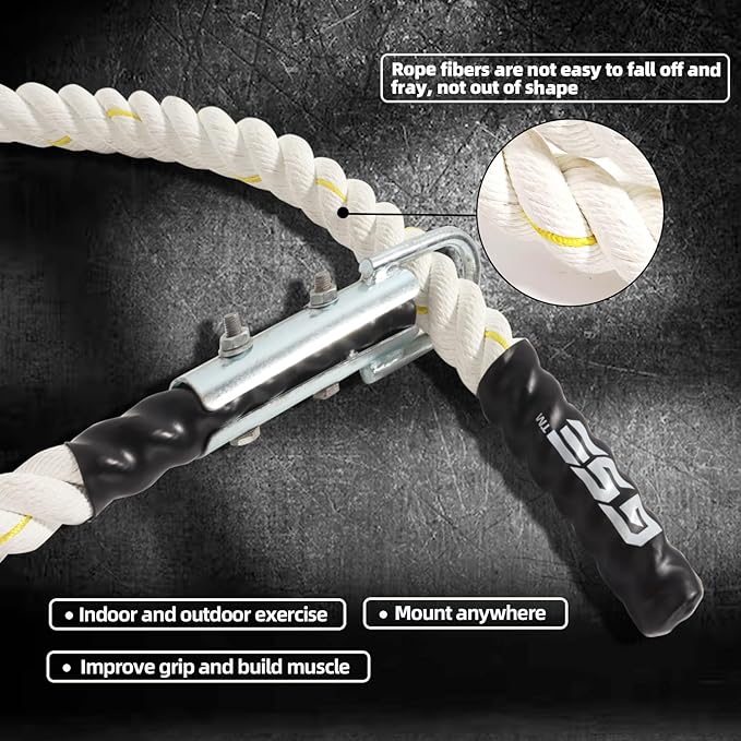 GSE Games & Sports Expert Gym Climbing Rope, Polyester Workout Rope for Indoor/Outdoor and Home