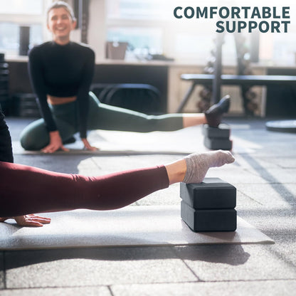 Yoga Blocks 2 Pack, 9x6x3in Pilates Block, Non-Slip Foam Brick for Exercise