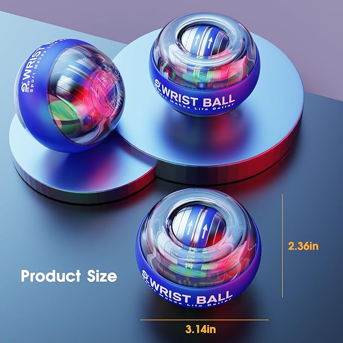 Wrist Trainer Ball Auto-Start Gyroscopic Forearm Exerciser Gyro Ball for Strengthen Arms, Fingers