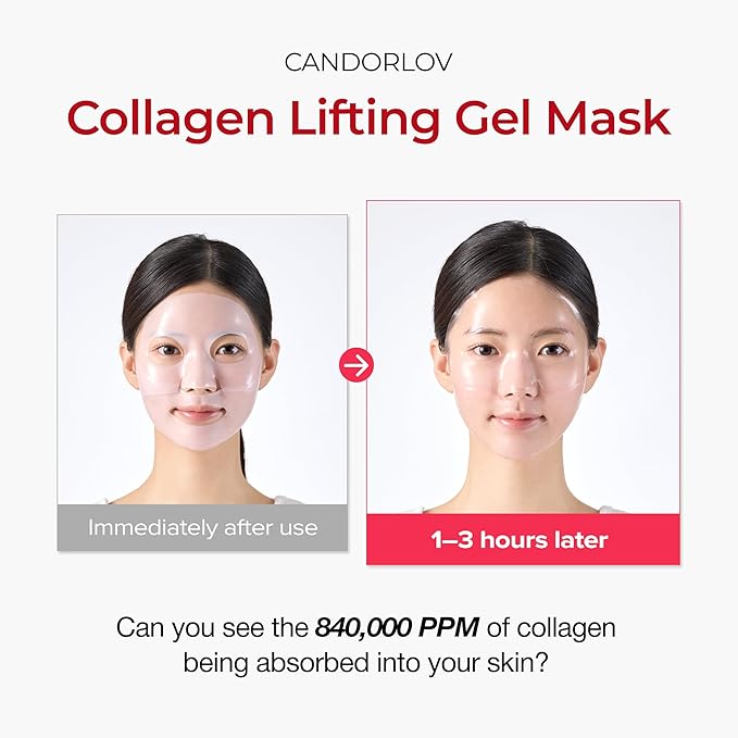 Korean Collagen Duo: Overnight Collagen Lifting Hydrogel Mask (5pcs) + 72HR Hydrating Glass Glow
