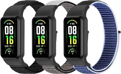 YCHDDER Solo Loop Nylon Bands Compatible with Amazfit Band 7 Straps,Soft Breathable Comfortable
