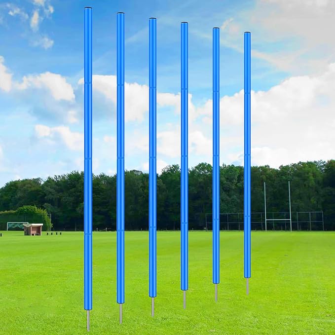 TOBWOLF 6PCS 6FT Adjustable Soccer Agility Training Poles, Detachable Sports Training Speed Sticks