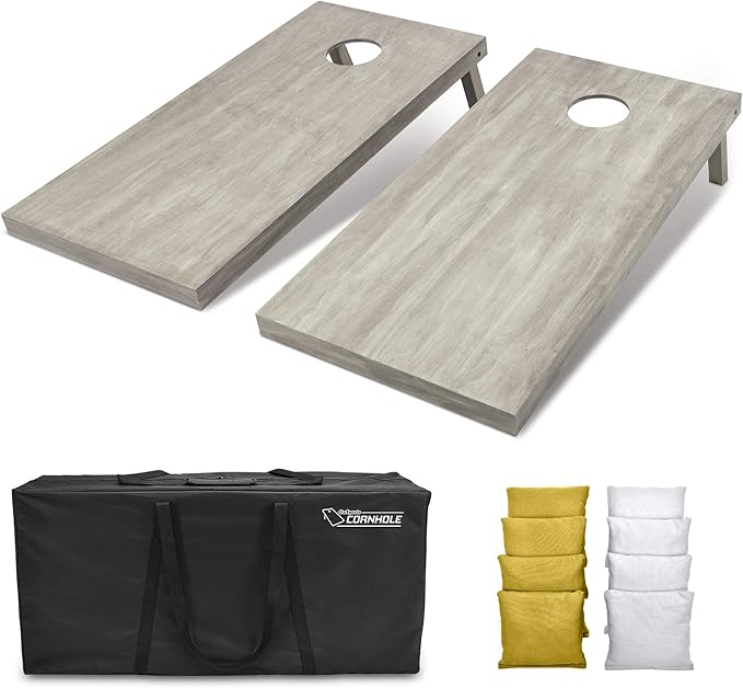 GoSports 4 ft x 2 ft Regulation Size Wooden Cornhole Boards Set - Includes Carrying Case and Bean