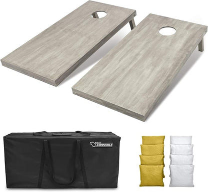 GoSports 4 ft x 2 ft Regulation Size Wooden Cornhole Boards Set - Includes Carrying Case and Bean