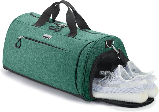 TOPDesign Gym Bag for Women & Men, Unisex Duffel Bag with Shoe Compartment & Wet Pocket for Travel