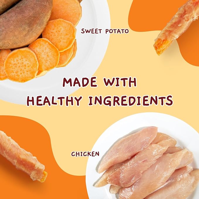 Jungle Calling Dog Treats, Skinless Chicken Wrapped Sweet Potato, Gluten and Grain Free, Chewy Dog
