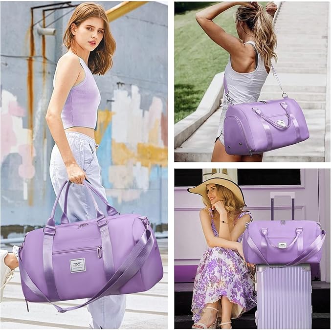 FIORETTO Womens Gym Tote Duffle Bag with Toiletry Bag, Sports Duffel Overnight Hospital Workout