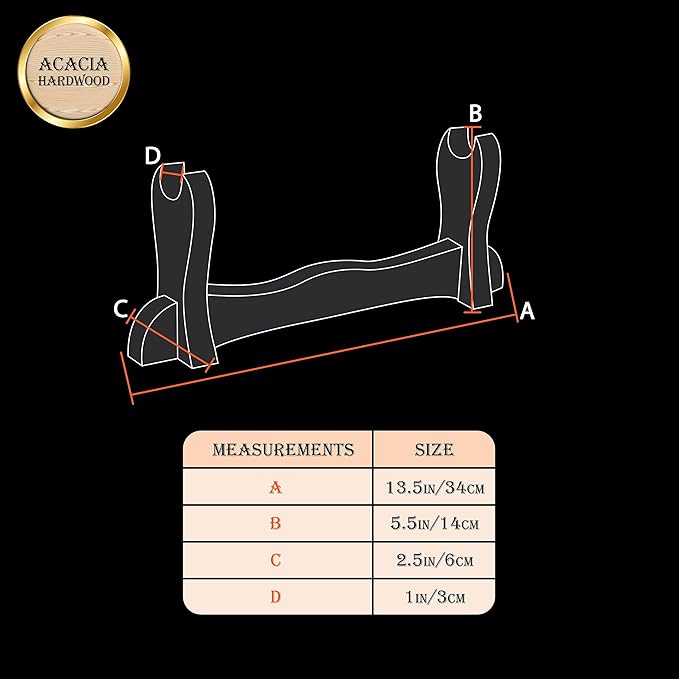Mythrojan Medieval Sword Stand Solid Wood Horizontal Display Rack for Katana, Samurai, Gladiator