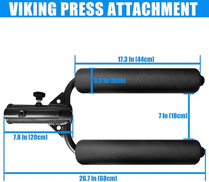 Viking Press Landmine Handle for 2-Inch Barbell, Hack Squat T-Bar Row Attachment Strength Training