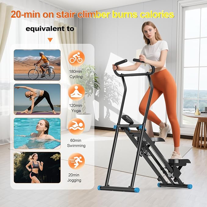 Stair Stepper for Home Gym, 350lbs Vertical Climber Machine with LCD Display, Non-Slip Pedals &