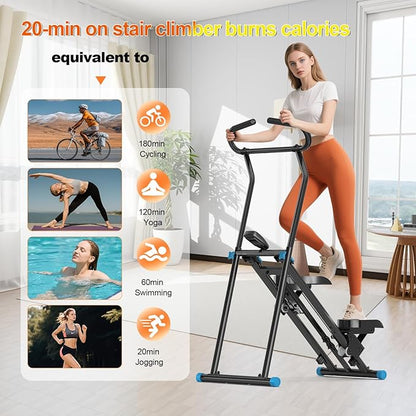 Stair Stepper for Home Gym, 350lbs Vertical Climber Machine with LCD Display, Non-Slip Pedals &