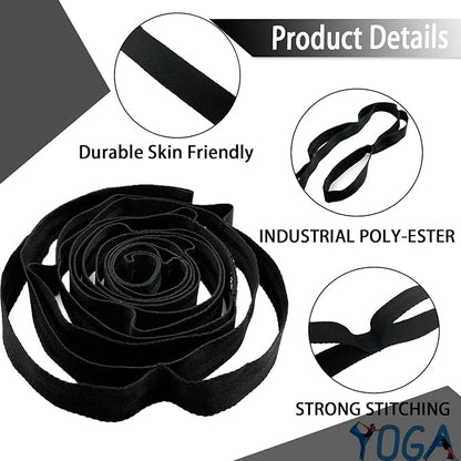 Stretching Strap Yoga Strap with Loops, Stretch Straps for Physical Therapy, Non-Elastic Exercise