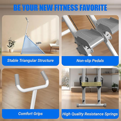 Steppers for Exercise at Home Stair Stepper with Handlebar and Resistance Foldable Stepper Climber