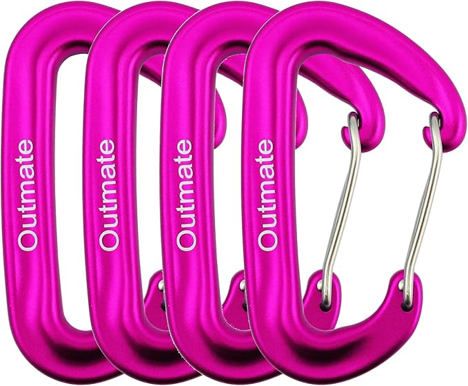 12kN 3.2"x2" Heavy-Duty Carabiner Clips - Durable, Lightweight Aluminum Alloy Carabiners for