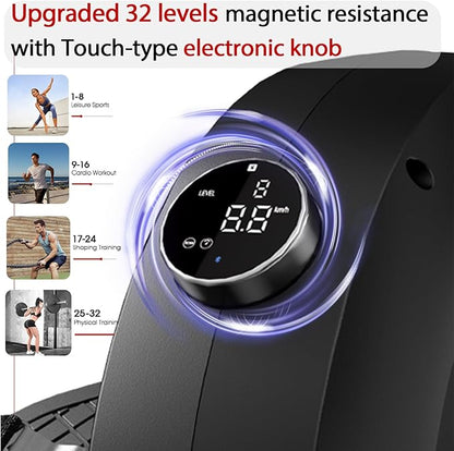 Rowing Machine, Magnetic Rowing Machine for Home, Upgraded 32-Levels Quiet Resistance with Smart