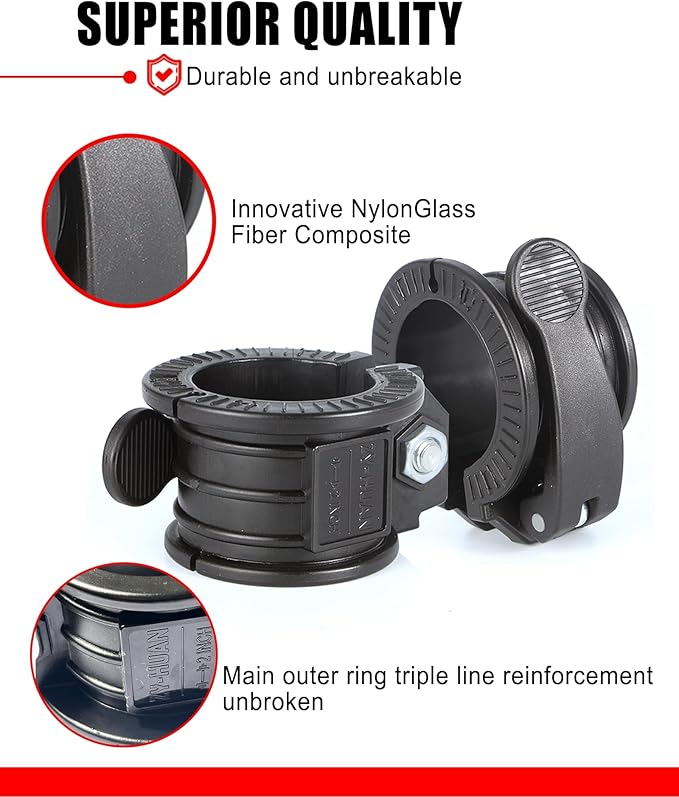 Olympic Barbell Clamps 2 inch Adjustable Barbell Clips Quick Release Pair of Locking Weight Clips