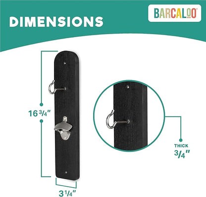 Barcaloo Hook and Ring Game with Bottle Opener and Magnetic Bottle Cap Catch - Adult Ring Toss Game