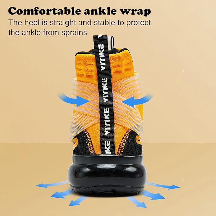 JMFCHI Kids Basketball Shoes High-top Sports Shoes Sneakers Durable Lace-up Non-Slip Running Shoes