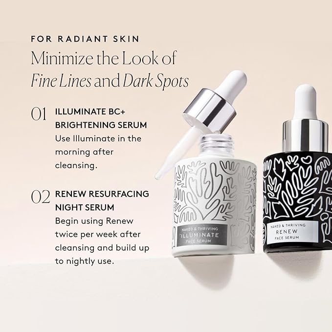 Naked & Thriving Wrinkle-Fighter Set, Includes Renew Resurfacing Night Serum (30 mL) & Illuminate