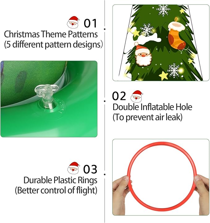 5 Pack Inflatable Christmas Tree Ring Toss Game,Christmas Party Games for
