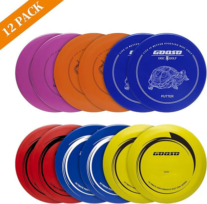 Disc Golf Set with Bag - 12 PCS Flying Disc Golf Discs for Beginner with Putter, Midrange, Driver |