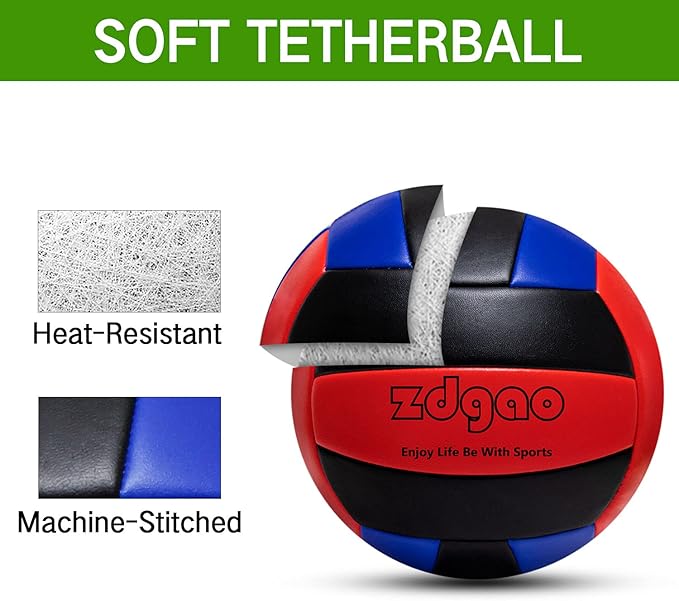 Soft Tether Ball- Replacement Tether Ball Come with Rope and Pump Set | Outdoors Game for Family