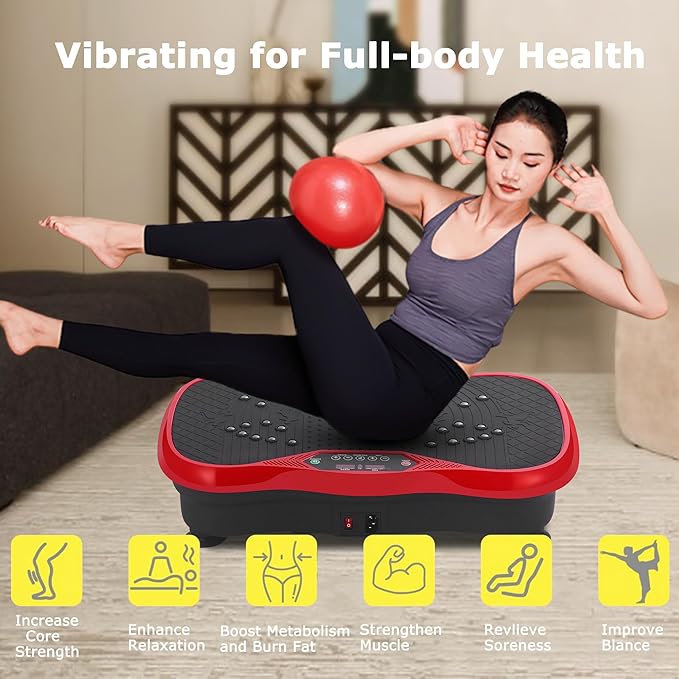 Vibration Plate Exercise Machine, Vibrating Plate Fitness Platform with Remote Control ??Portable