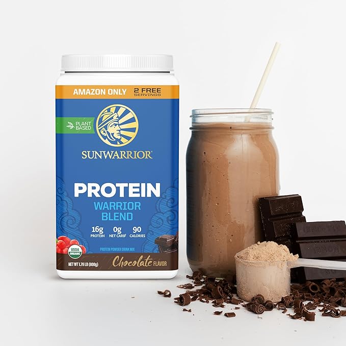 Organic Plant Based Protein Powder | Vegan Organic Protein Powder Chocolate Flavored with BCAA