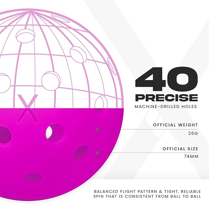 Franklin Sports X-40 Outdoor Pickleballs - Official Ball of USA Pickleball, APP Tour + US Open