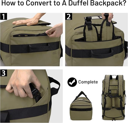 MIER Water Resistant Backpack Duffle Heavy Duty Convertible Duffle Bag with Backpack Straps for
