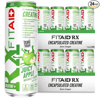 FITAID RX Zero Sugar, Encapsulated Creatine, Workout Recovery Drink, All-In-One Blend, BCAAs