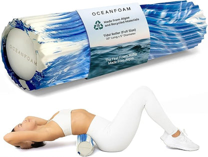 Oceanfoam Tidal Roller - Royal Marbled - Muscle Massage Foam Roller for Back Pain & Stretching