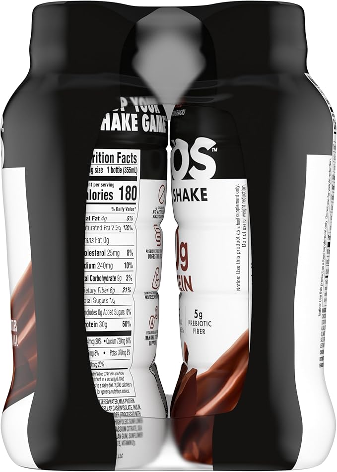 Oikos Protein Shake, Chocolate, 30g High Protein Drinks, Shelf Stable, Ready to Drink, 5g Prebiotic