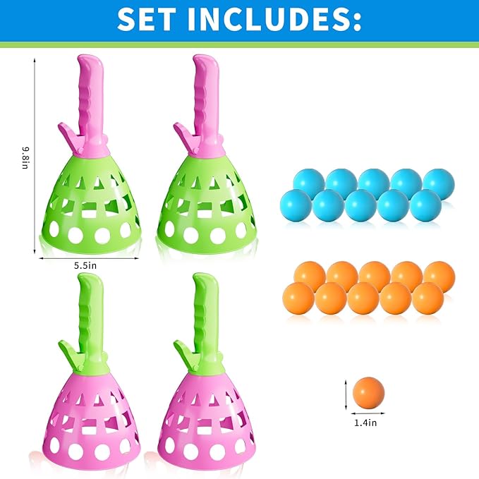 Bennol Outdoor Game Toys for Kids Boys with 20 Balls, Pop Pass Catch Ball Game Outside Toys Gifts