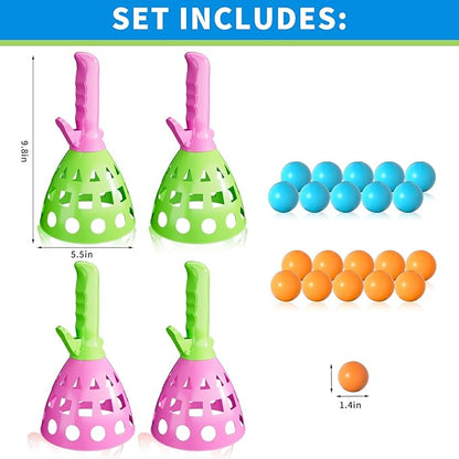 Bennol Outdoor Game Toys for Kids Boys with 20 Balls, Pop Pass Catch Ball Game Outside Toys Gifts