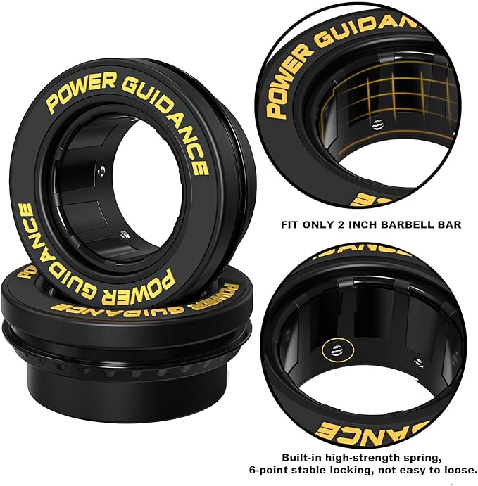 POWER GUIDANCE 50mm Barbell Clamps Barbell Collars, Quick Release Weight Olympic Barbell Clips for