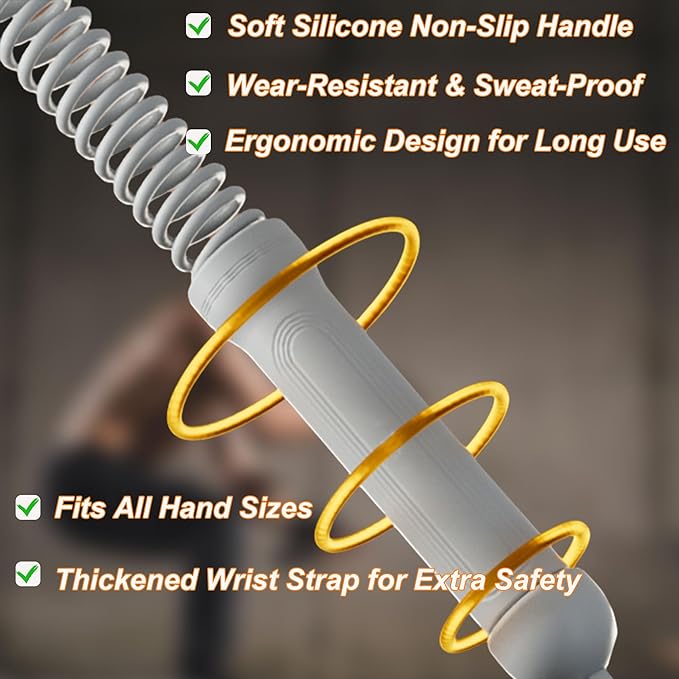 Ropeless Battle Ropes for Home Gym-Cordless Training Rope Fitness Equipment for Men &
