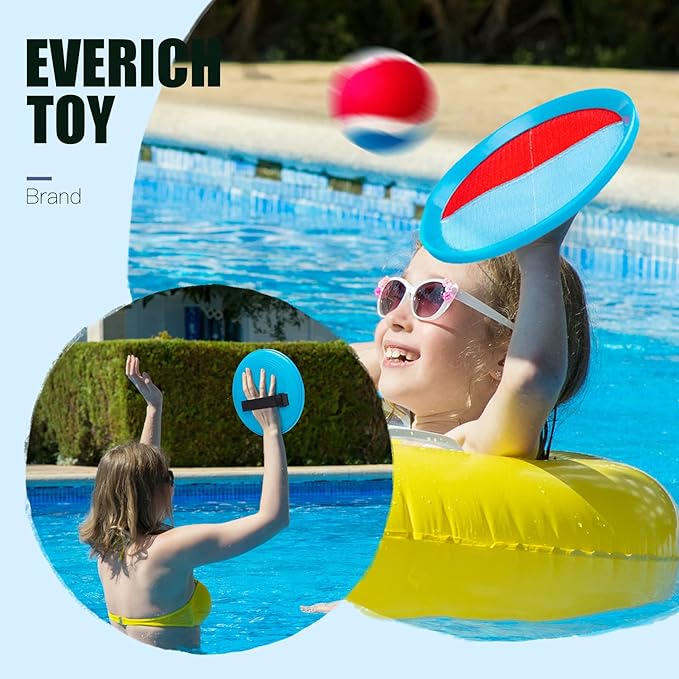 EVERICH Upgraded Toss and Catch Ball Game Set - Indoor and Outdoor Games for Kids 3-12, Beach Sand